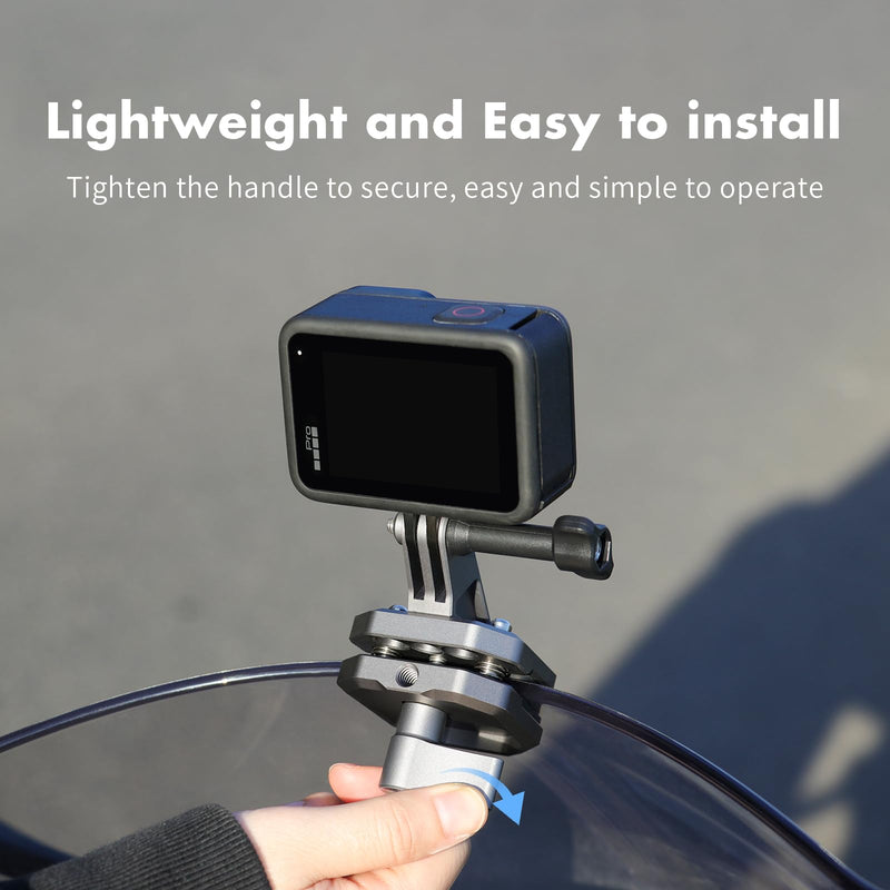 [AUSTRALIA] - SEASKY M02 Motorbike Motorcycle Windscreen Clamp Mount Accessories All Aluminum CNC for Gopro Hero 13 12 11 10 9 8 7 for DJI Action 6 5 4 3 2 for insta360 Ace Pro 2 Sports Action Camera 