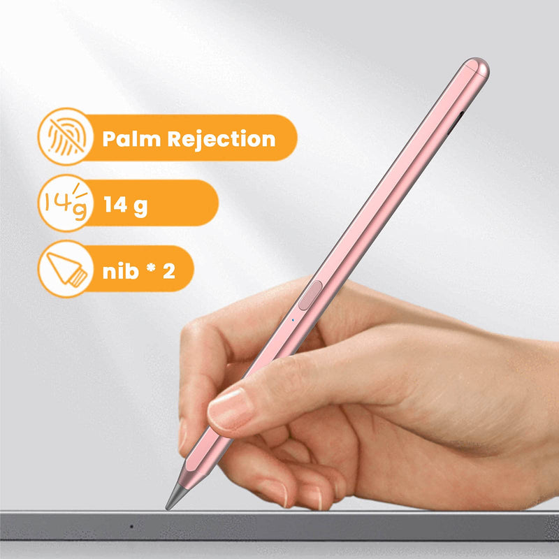 Stylus Pencil for Apple iPad 9th Generation, iPad Pro 2021 12.9/11 inch, iPad Pro 4th &3rd Generation, iPad 8th iPad Air 1/2 &Mini 6/5 Compatible Apple iPads 2018-2021 [Tilt Creative] (Rosegold)
