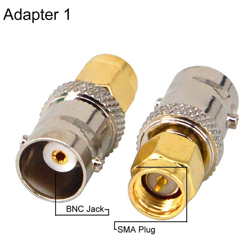 onelinkmore SMA to BNC Adapter Kits for SDR, Handheld Radios, Scanner, Walkie Talkie, Coaxial Adapter, 4 Pieces 4PCS