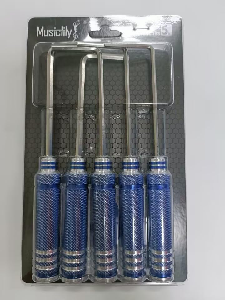 Musiclily Pro Hardened Steel 5Pcs Allen Keys Hex Wrenches Set for Guitar Bass Truss Rod Adjustment Full Set