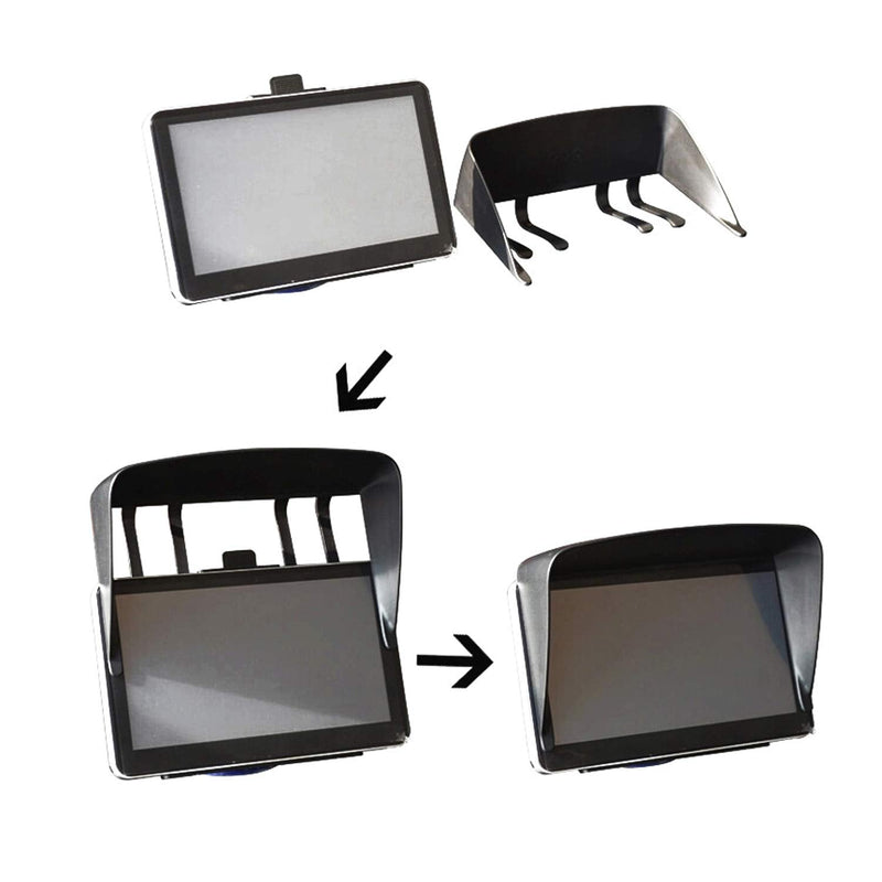 Semetall GPS Sun Shade Cover Universal Flexible GPS Sun Shade Cover for 7 Inch Car Navigation Accessories Car Navigation Visor Extender (Black)