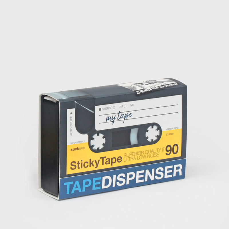 [AUSTRALIA] - Suck UK Tape Dispenser - Retro Cassette Tape Dispenser Desk - Retro Desk Accessories - Novelty Office Accessories - Sticky Holder - Double Sided Organiser - Old School Stationery Gift - Refillable 