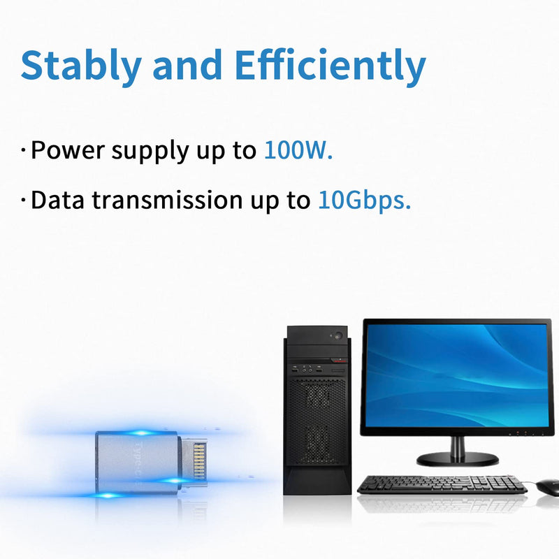 Duttek USB C Front Panel Adapter, 10Gbps Type E to USB C Adapter Converter, High Speed 3.1 USB Type-E Male to USB3.1 Type-C Female Motherboard Internal Adapter for Computer.
