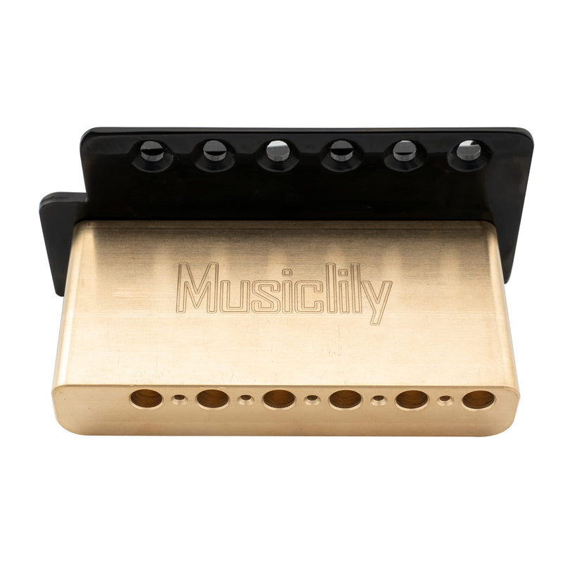 [AUSTRALIA] - Musiclily Pro 52.5mm Vintage 6-Screw Tremolo Bridge 36mm Solid Brass Block for Squier Strat Style Electric Guitar, Black 