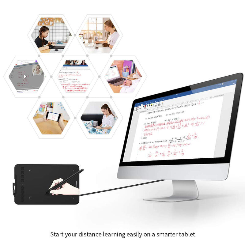 Drawing Tablet-XPPen Deco mini7W 7 x 4 inch Bluetooth 5.0 Graphic Tablet Pen Tablet with 16394 Levels Pressure,for Online Teaching/E-Learning Compatible with Window/Mac/Android/Chrome/Linux 7 Inch