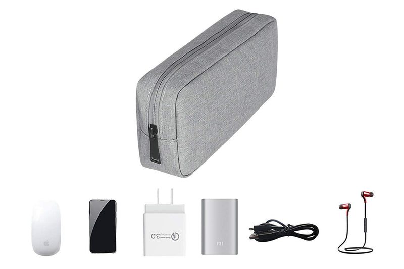 Universal Electronics/Accessories Soft Carrying Case Bag, Durable & Light-Weight,Suitable for Out-Going, Business, Travel and Cosmetics Kit（Gray）