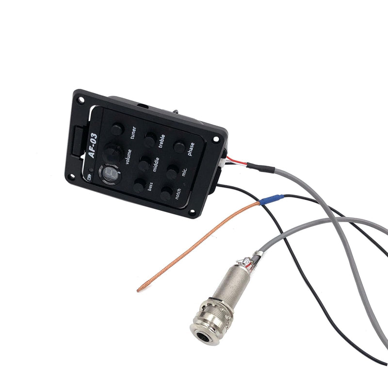 Acoustic Guitar Preamp Pickup EQ Tuner, 301 Mic Mode Plastic Guitar Preamp Equalizer Piezo Pickup Beat Tuner