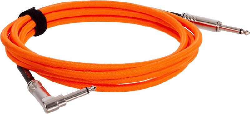 [AUSTRALIA] - Ernie Ball Braided Instrument Cable Set Straight/Angle Length10ft in Neon Orange (P06079) - Pack of 2 
