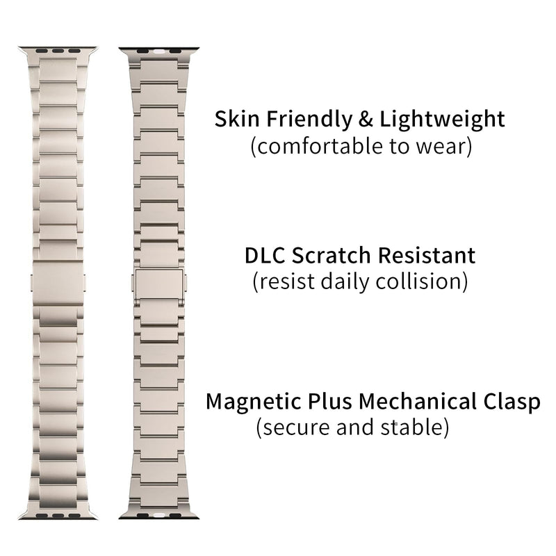 Titanium Magnetic Band for iWatch Ultra 3 2 1 49mm Series 11 10 | Metal Strap for Apple Watch Series 11/10/9/8/7/6/5/4/SE/3/2/1 45/44/42mm|Lightweight,Skin-Friendly,Durable,Fit wrist 6"-9" black 49/46/45/44/42mm (series 3 2 1)