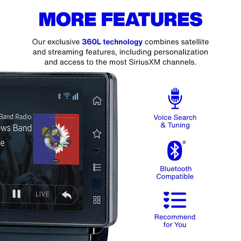 SiriusXM Tour Dock & Play Radio with 360L, PowerConnect Vehicle Dock, and Bluetooth (Tour SXWB1V1)