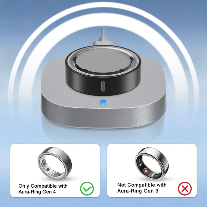 ZOOROO Charger Compatible with Aura-Ring 4 Size 12 | Fast Charging Dock with USB-C Cable for Aura-Ring 4 Accessories