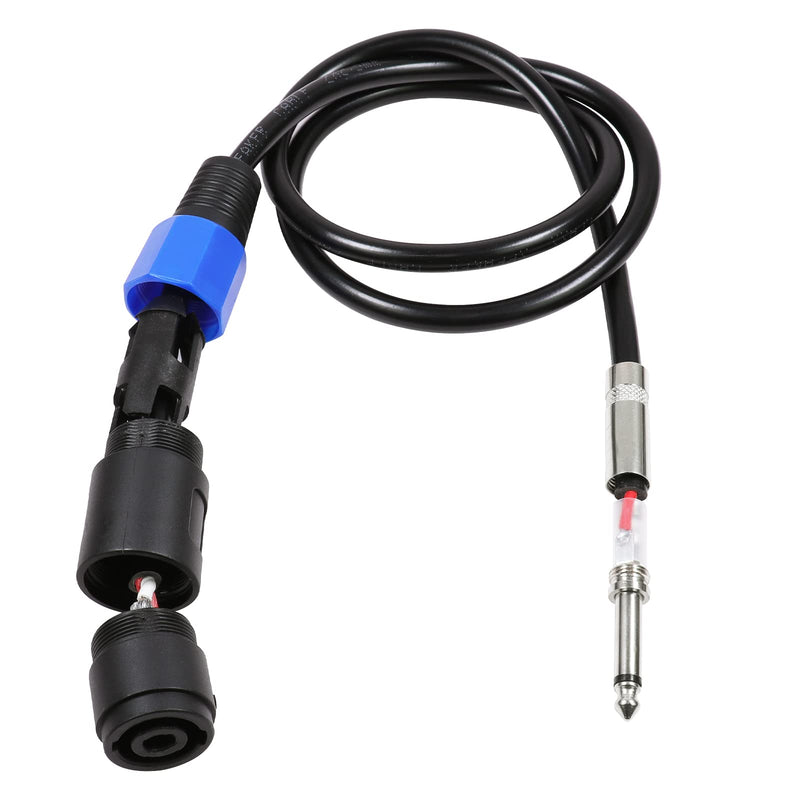 Pack of 1 3.3 Feet Speakon Female to 1/4" Male Cable - 1 Pack 1-Meter Pro Audio Patch SpeakON Jack Connector to 1/4-Inch (6.35mm) TS Speaker Interconnect Wire 1-Pack