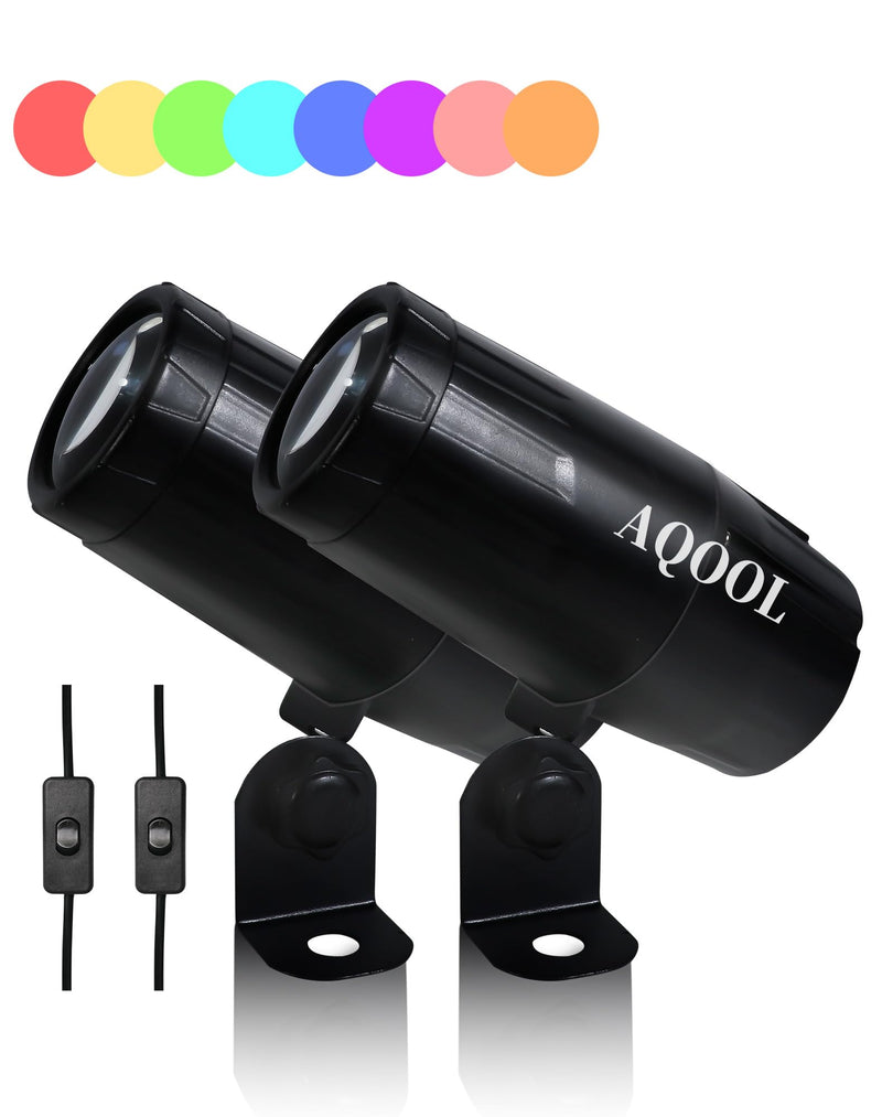 Disco Ball Spotlight 2 Pack, AQOOL Mini Pinspot Lights 5W White LED Beam Pin Spot Light Mirror Dsico Ball Light with ON/Off Button for Disco Party Bar DJ Events (No Remote)