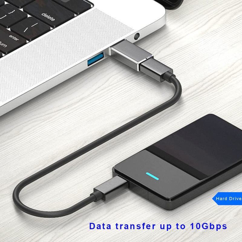 10Gbps USB C Female to USB Male Adapter 2 Pack, QCEs USB 3.1 Gen2 to USB C Adapter Double-Sided Data Transfer and 60W Fast Charging Connector Compatible with iPhone 13/iPad/AirPods,Laptop,Quest Link