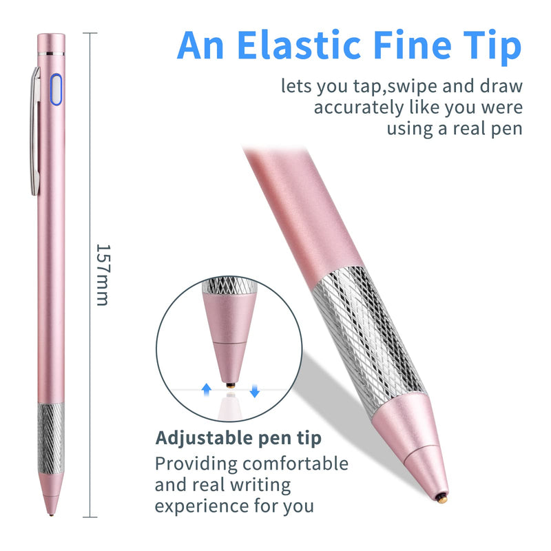 Stylus Pencil for iPhone 12 Pro Max Pen,Minilabo Touch Screens Active Stylus Digital Pen with 1.5mm Ultra Fine Tip Stylist Pen for iPhone 12 Pro Max Drawing and Writing Pencil,Pink Pink