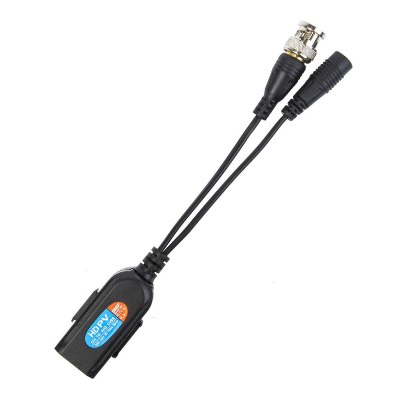 2 Pair Passive Video HD-TVI/CVI/AHD Balun 1080P - 5MP BNC to RJ45 Long Distance Network Transceiver for Full HD Security Surveillance Camera (BNC to RJ45 Adapter Small)
