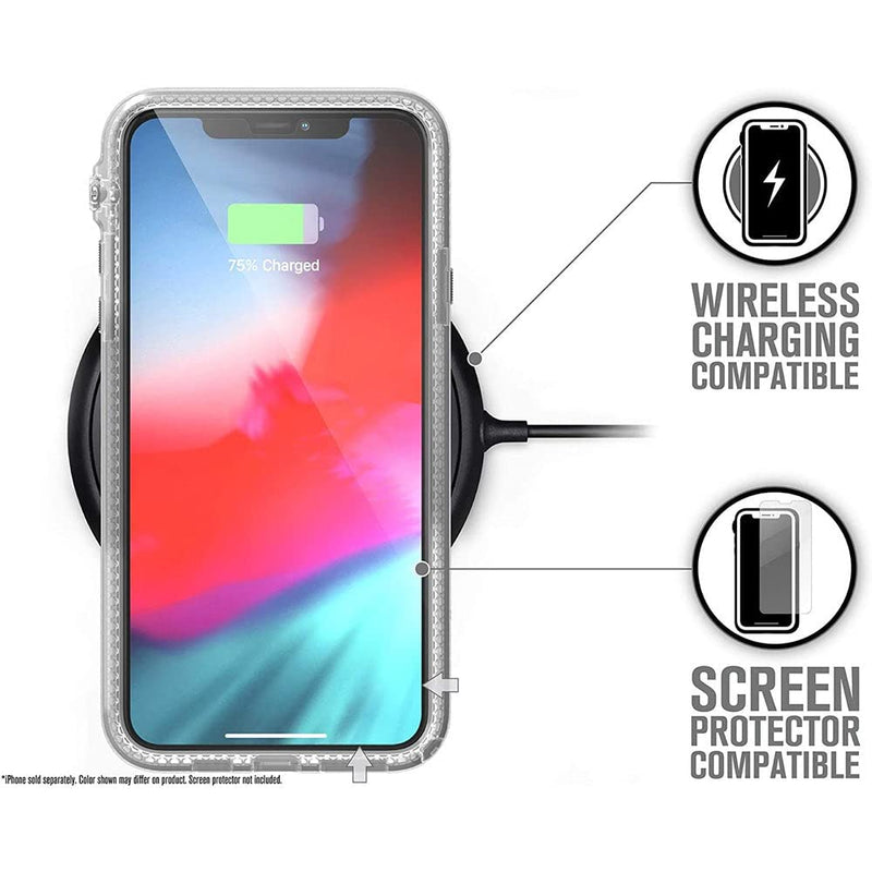 Catalyst - iPhone 11 Pro Case with Clear Back Case, 2M Drop Resistant, Shock Absorption System, Rotary Switch Switch, Wireless Charging, Lanyard- Clear piccola bright