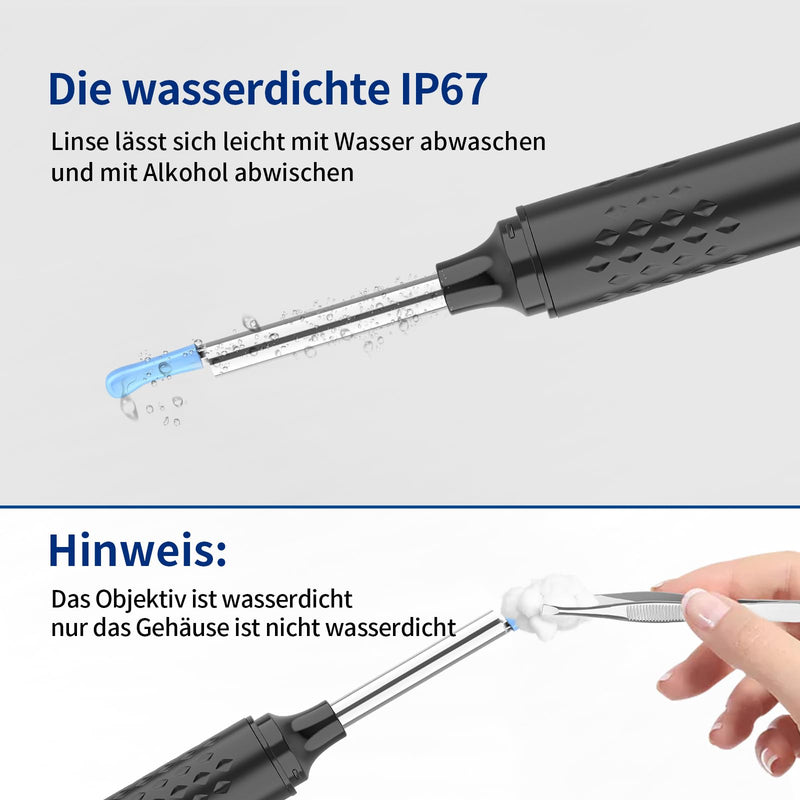VITCOCO WI-FI 1080P Ear Wax Remover Otoscope, IP67 Waterproof Ear Cleaner for Adults, Ear Cleaning for iPhone, iPad and Android Smartphones