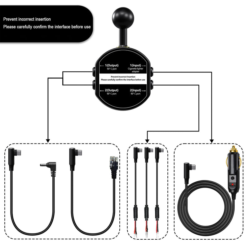 Universal Magnetic Rearview Mirror Bracket/Radar Detector Power Cord | Aluminum Radar Detector Mount,Compatible Uniden R3 R4 R7 R8,Escort,Cobra,Valentine V1 Gen2,Whistler ect