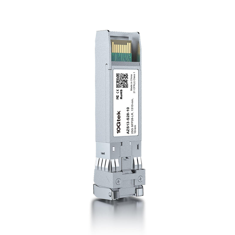 10Gtek 25G SFP28 SFP+ Transceiver, 25GBase-LR Duplex LC SMF Optical Module for Intel E25GSFP28LR, 1310nm, DDM, up to 10km
