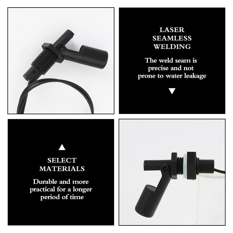 2 Pieces Water Level Sensor, Side Mounted Liquid Float Switch with Spring Wire Connector, PP Level Switch for Tank, Pool, Aquarium, Water Level Sensor for Hydroponics, Garden