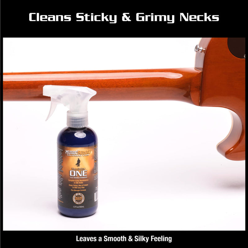 MusicNomad MN150 Guitar ONE All-in-1 Cleaner, Polish, and Wax, 12 oz. 12 Fl Oz (Pack of 1)