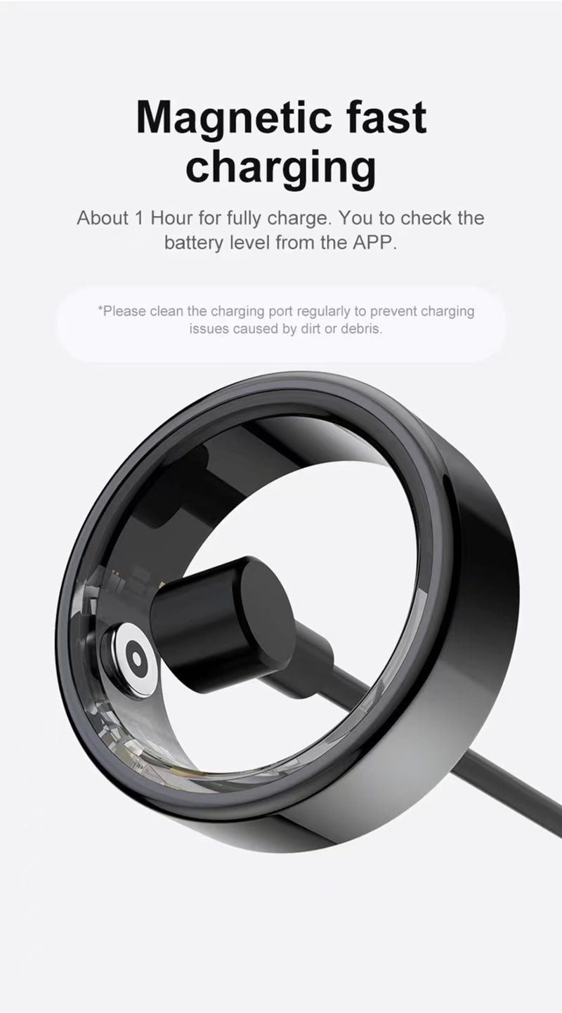 Smart Ring, Smart Ring w/Sleep Heart Rate Blood Pressure Oxygen Monitor Waterproof Fitness Tracker IP68 Pedometer Calories Step Counter Bluetooth Health Ring, Black #8 #8(C=56.8mm)