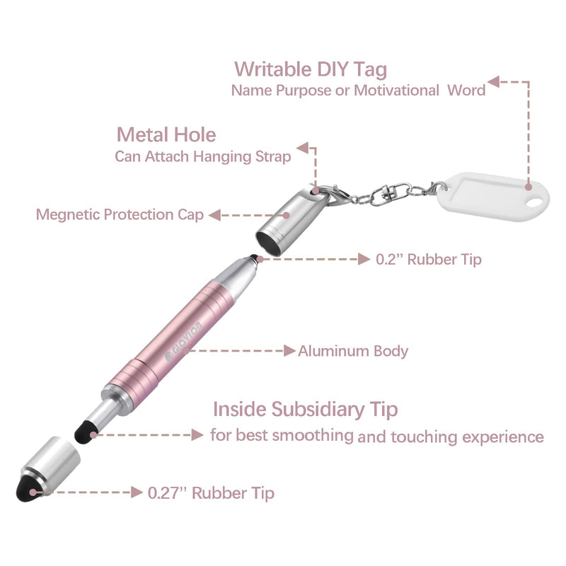 Stylus Pen for ipad, Easy Grip Kids Stylus Pens for iPhone IPad Air Capacitive Touch Screen Stylus for Kid Student Drawing Writing, Stylist Pen for Chromebook Android Fire Edition Tablet - Rose Gold