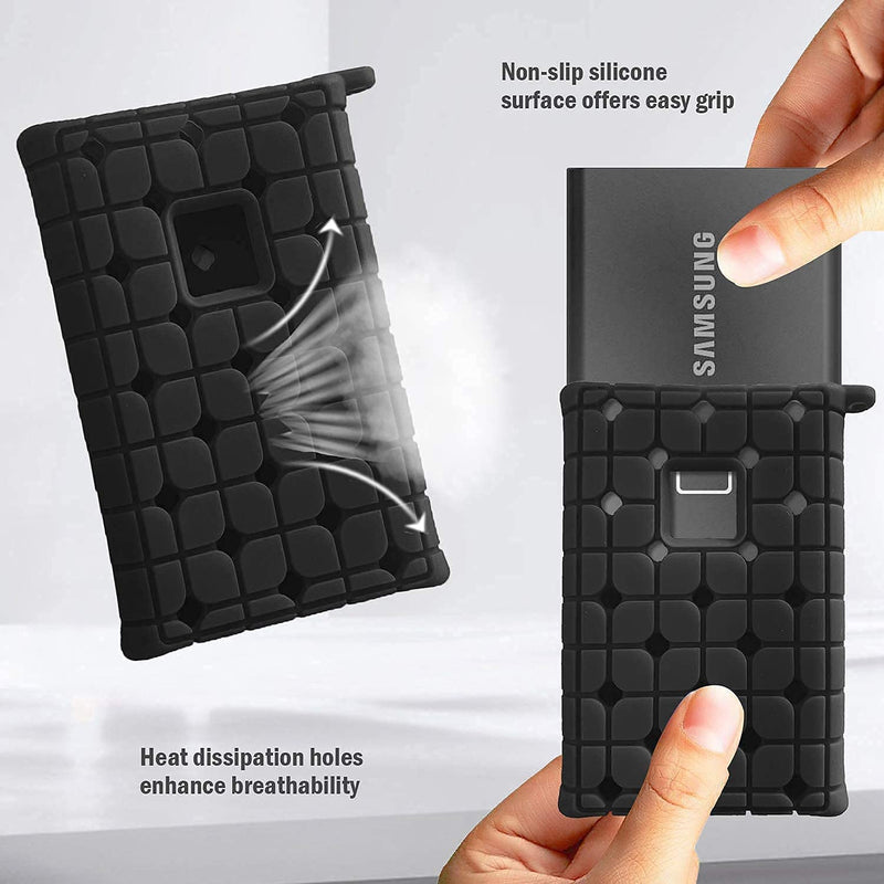 ProCase Hard Drive Case 2.5 Inch Bundle with ProCase Samsung T7 / T7 Touch Portable SSD Carrying Case with Silicone Cover