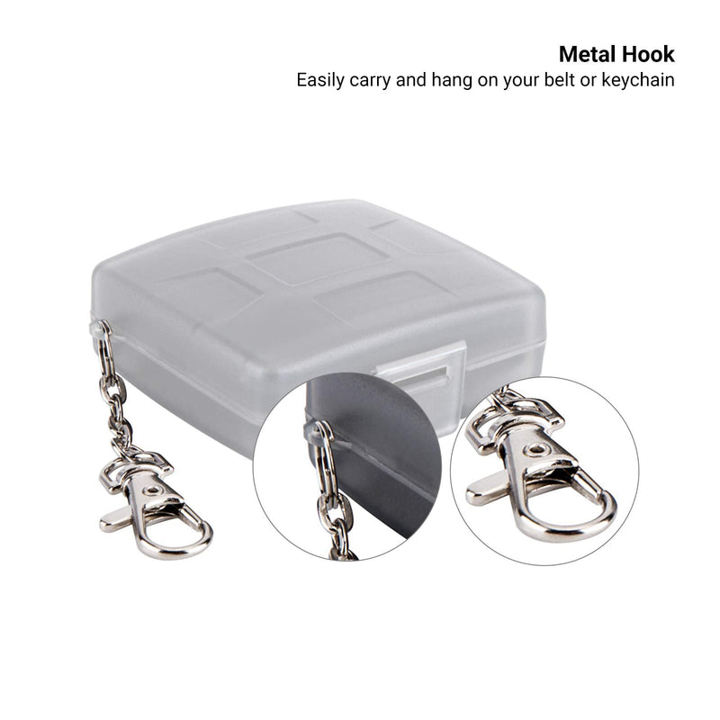 8 Slots Memory Card Case for 4 SD/SDHC/SDXC Cards and 4 Micro SD/TF Cards,Anti-Dust Crush Resistance,SD Card Case Small Micro SD Holder with Chain (Gray) Gray