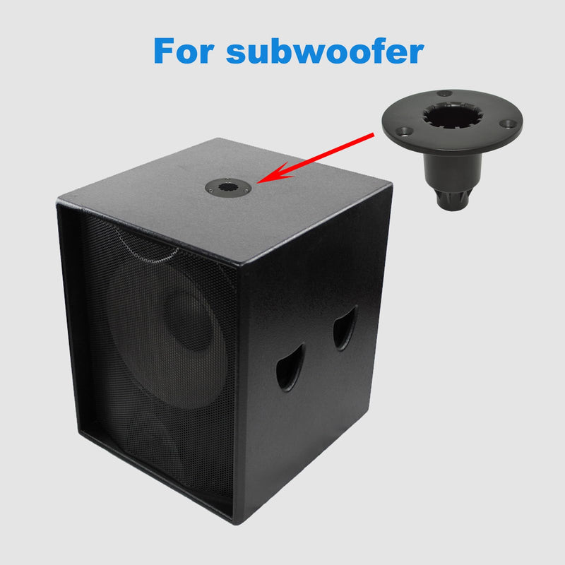 Speaker Mount Adapter with M20 Threading,4.02"x3",Metal Speaker Stand Top Hat with M20 Threading, 102X75mm (2 Packs Black) 102X75+M20