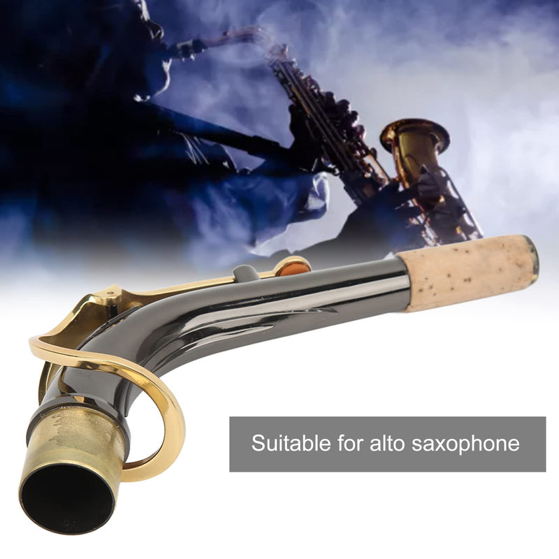 Sax Bend Neck Metal Cork Saxophones Accessory Black Plated for Alto Saxophone