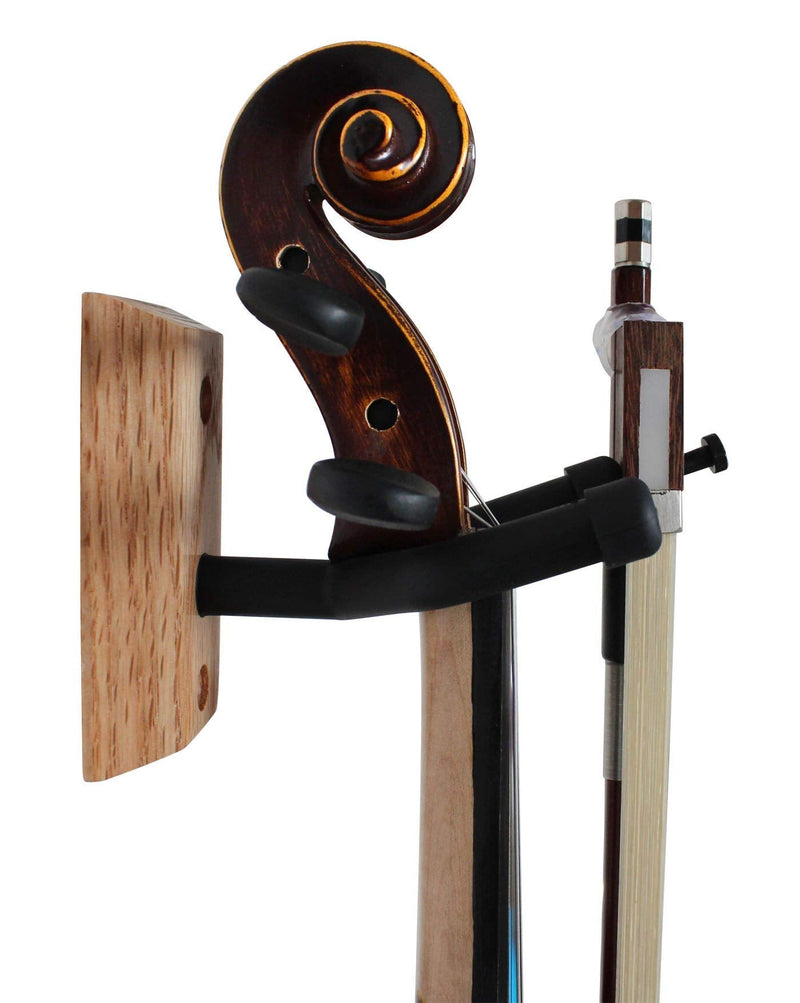 Vizcaya Hardwood Home & Studio Wall Mount Violin Hanger with Bow Holder(VLH30) VLH30