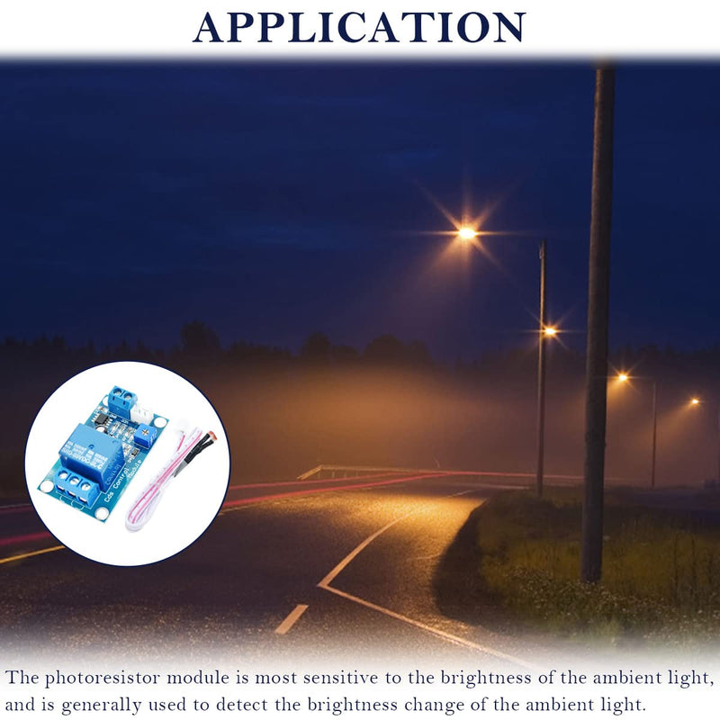 [AUSTRALIA] - DAOKAI XH-M131 Photoresistor Relay Module 12V DC Photoresistor Relay Module Light Control Switch Detection Sensor Automatic Light Control Switch with 24 AWG Wire (5 Pieces) 