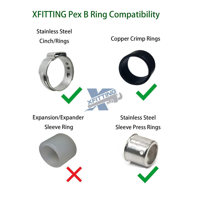 5 PIECES XFITTING 3/4" PEX X 3/4" MALE NPT THREADED ADAPTER-BRASS CRIMP FITTING - BRASS, FULL PORT 0.75 Inch