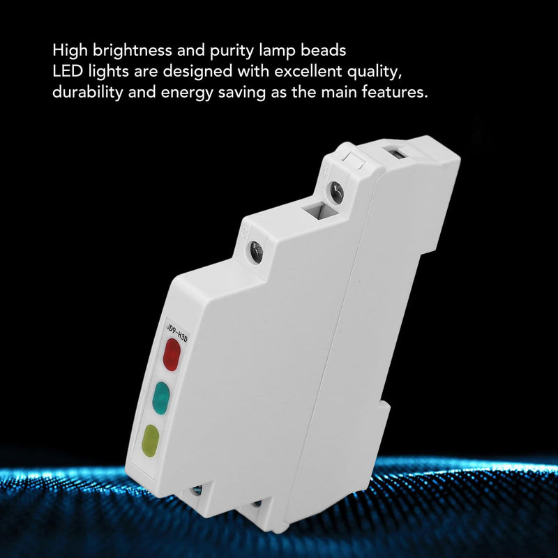 Ouitble DIN Rail Indicator Light JD9-H3D Rail Indicator Light AC DC Red/Green/Yellow Lights up PC 20 MA For Displaying Telecommunication Electrical Signals