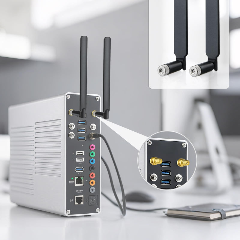 Superbat High Gain 12dBi Dual Band WiFi Antenna 2.4GHz/5GHz 5.8GHz Omnidirectional RP-SMA for Router, Wireless Access Point, Security Cameras (2 Pack) black