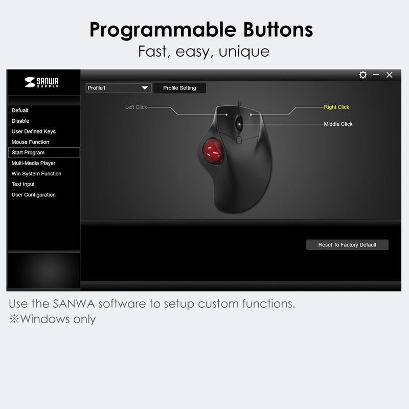 SANWA TB41 Bluetooth Trackball Mouse + Bluetooth Numeric Keypad Set, Programmable Silent Buttons Roller Ball Mice, Rechargeable Ten Key Number Pad Portable, Compatible with Mac, Laptop, Windows, Black