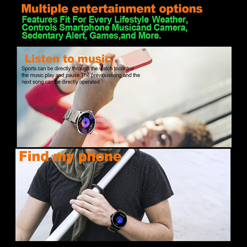 Smart Watch 1.85-inch High-Clear Screen Sports Health Monitoring Sleep Monitor Watch IP68 Waterproof BT5.0 400+ Watch Fs Long Usage Time Multi-sport Modes BT Call for Men Women Health Monitor Watch Silicone strap Black