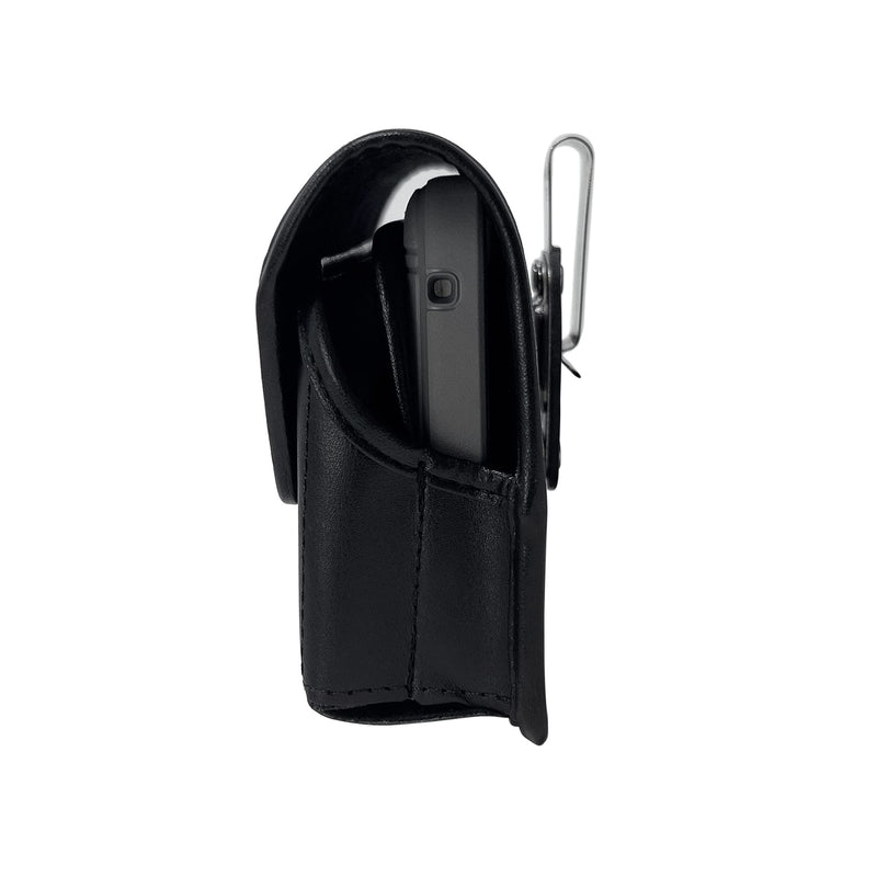 Turtleback Phone Belt Case Designed to fit 2 iPhone 14 Pro Max 13 Pro Max or S25 S24 S23 Note 20 Ultra, Black Leather Holster Pouch with Heavy Duty Rotating Belt Clip, Black Leather / Metal Clip Horiz Extra Large