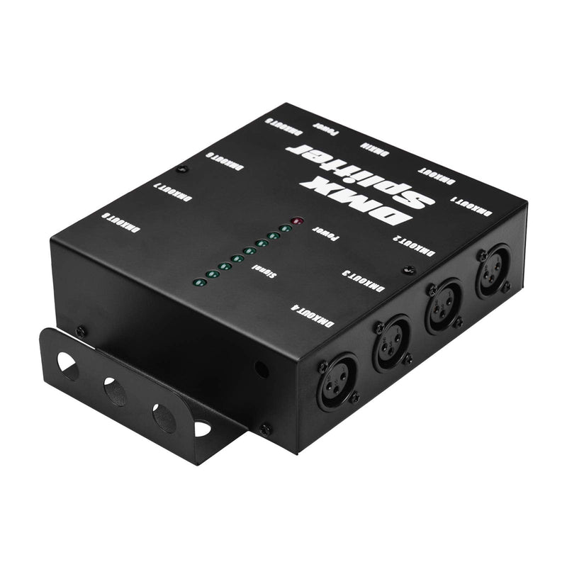 DMX512 Optical Signal Amplifier Spliter Distributor 1 Direct Input & Output 8 Independent Outputs for Light Controller Stage Console Party DJ Club Disco KTV Light with Power Adapter,Signal Split