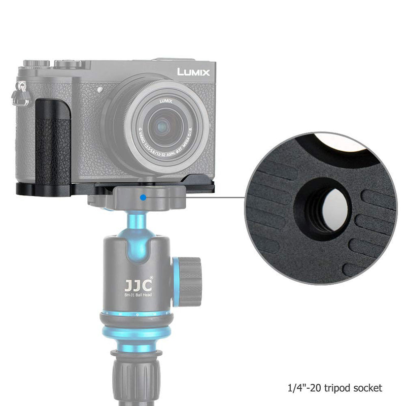 JJC DMW-HGR2 Solid Metal Hand Grip Secure Handle Bracket for Panasonic GX85 GX80 GX9 GX7 Mark II III Cameras, Anti-Slip Pads Design & Arca Swiss Type Quick Release Plate Design