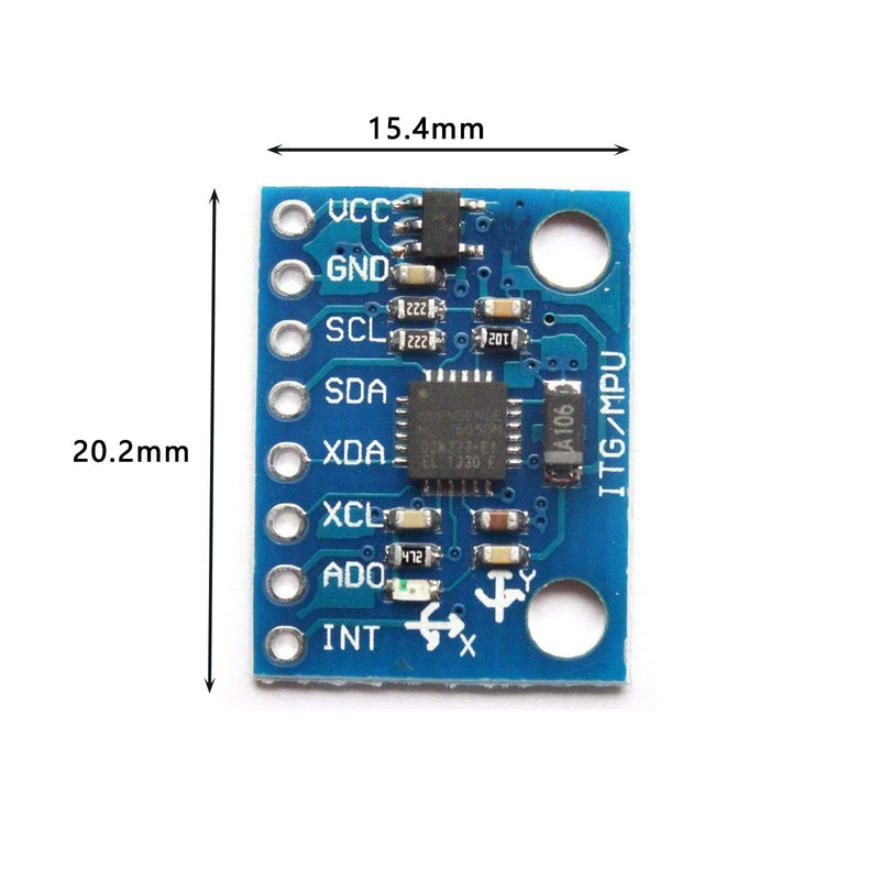 4 x GY-521 MPU-6050 Module, 3 Axis Accelerometer Gyroscope Module 6 DOF 6-axis Accelerometer Gyroscope Sensor Module 16 Bit AD Converter Data Output IIC I2C and Accelerometer Compatible with Ard