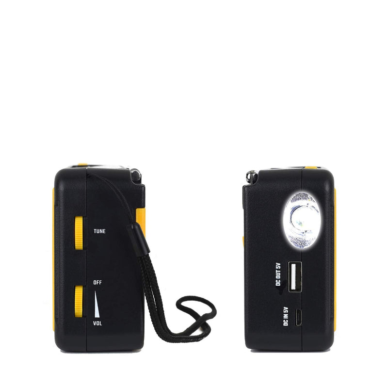 Kaito Voyager ECO Emergency Radio KA336 AM/FM NOAA Weather Alert 5-Way Powered Solar Crank Radio Receiver with LED Flashlight and USB Mobile Phone Charger Yellow