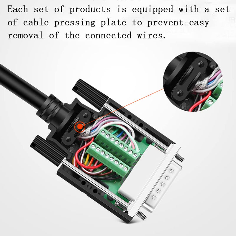 10PCS DB15 Solderless Serial to 15 pin Terminal Female Adapter | 16mm Thinner, RS232 Terminal Female Adapter, Breakout Board, with Case Long Bolts Nuts, 10PCS Female 10PCS Thin Female