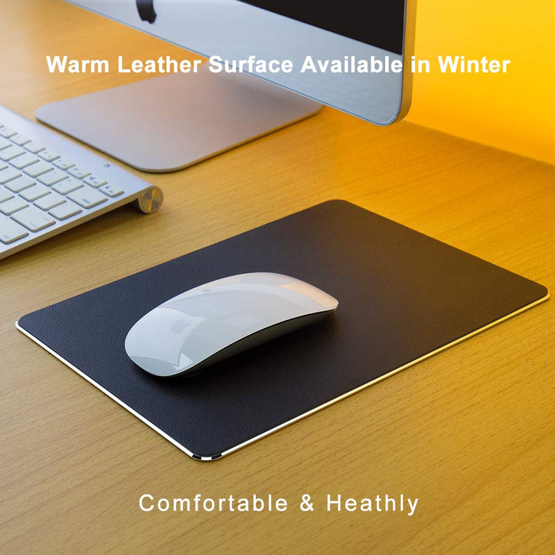 Hard Silver Metal Aluminum Mouse Pad Mat Smooth Magic Ultra Thin Double Side Mouse Mat Waterproof Fast and Accurate Control for Gaming and Office(Small 9.05X7.08 Inch) Small