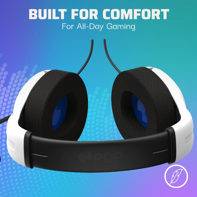 PDP AIRLITE Wired Stereo Gaming Playstation Headset with Noise Cancelling Boom Microphone: PS5/PS4/PS3/PC (Frost White) Frost White