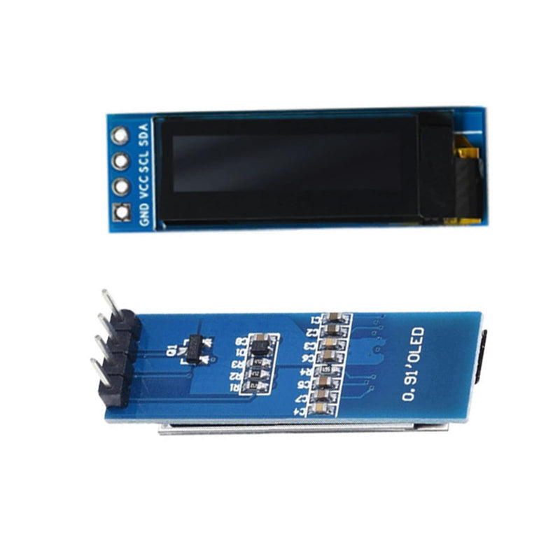 Pack of 3 0.91 Inch OLED LCD Display Module Screen Tiny Module IIC 128 x 32 LCD Display Device Compatible with Arduino and Other Microcontollers, 3.3 V Blue