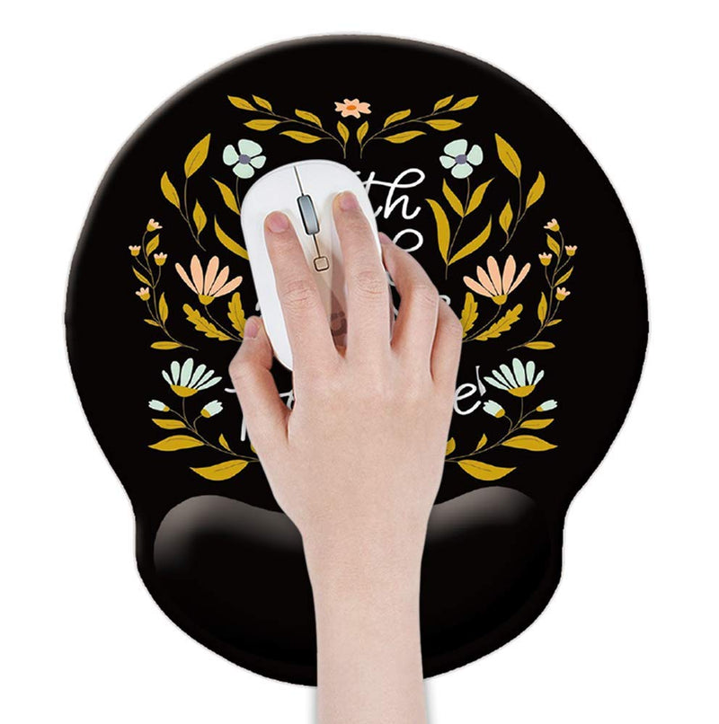 Motivational and Inspirational Quote Wrist Protection Mouse Pad , with God All Things are Possible Bible Verse Scripture Quotes Religions Art