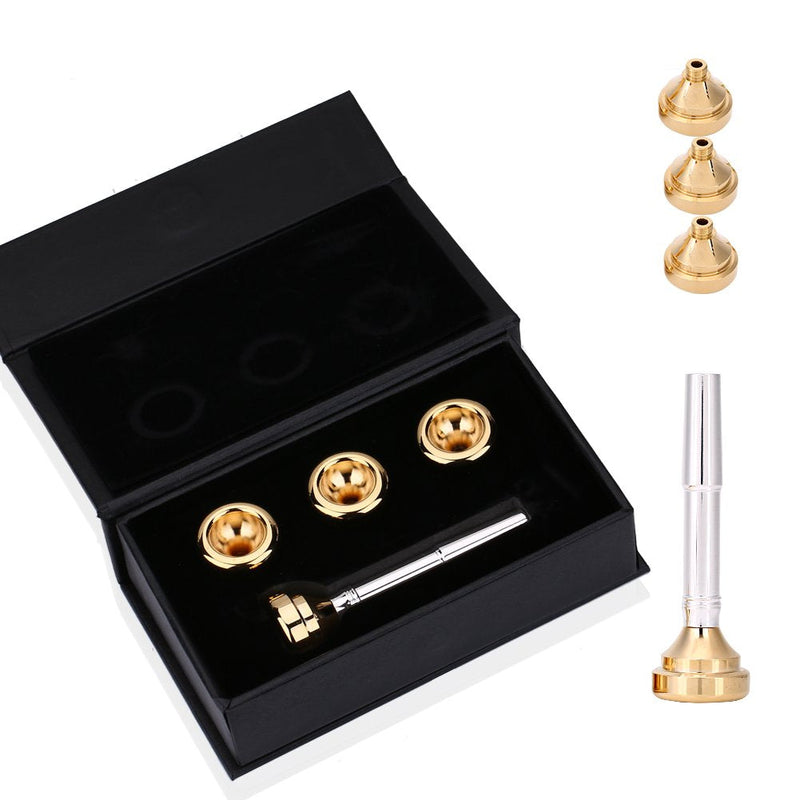 Trumpet Mouthpiece Set Brass Trumpet Mouthpiece with Storage Box Musical Instrument Accessory for 1/2c 3c 5c 7c Music Lover Beginner